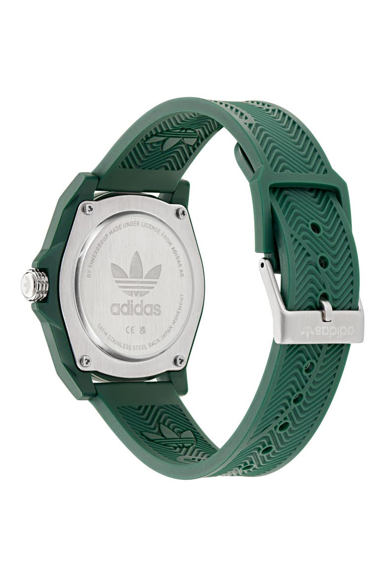 AO Street Project 4 Green Logo Tread Dial Resin Strap Watch, 41mm, Alternate, color, GREEN