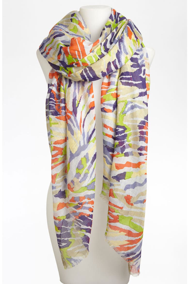 'Babylon' Staggered Stripe Scarf, Main, color, BLUE