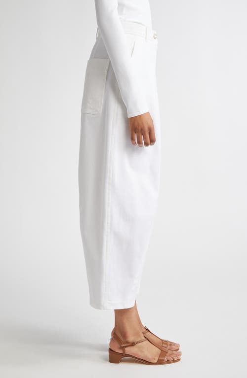 Shop Max Mara Mina Wide Leg Crop Stretch Denim Trousers In White