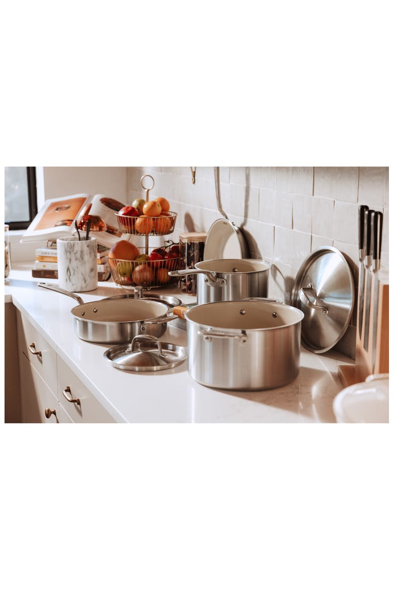 7-Piece CeramiClad Nonstick Cookware Set, Alternate, color, SAND