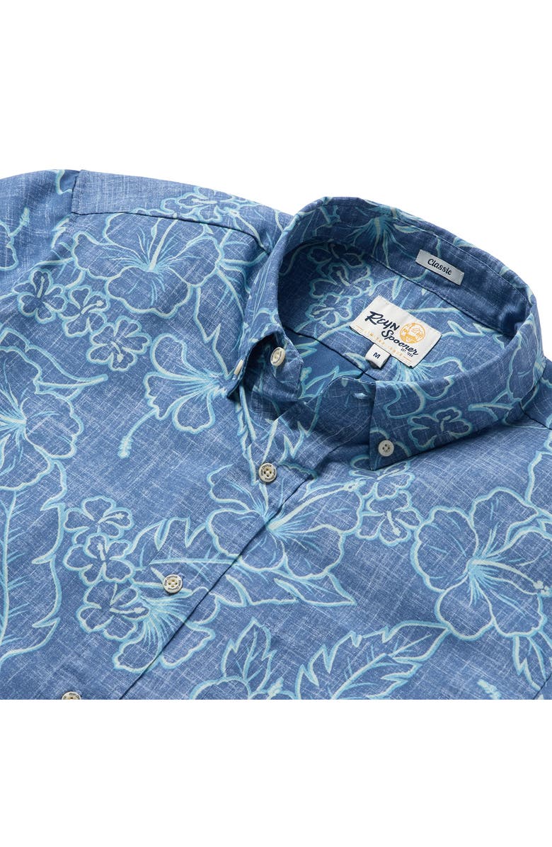 Reyn Spooner Lei Low Classic Fit Short Sleeve Button-Down Shirt, Alternate, color, Horizon Blue