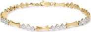 Haus of Brilliance 10k Gold 1/3 Cttw Diamond Miracle Set Bar and Link Bracelet - 7.75" Inches