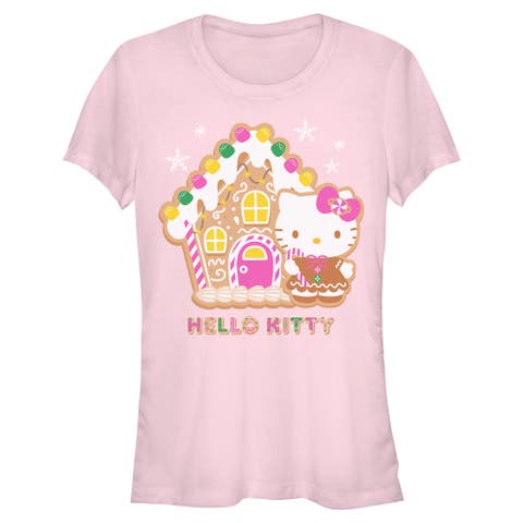 Junior's Hello Kitty Gingerbread House and Kitty  Graphic T-Shirt