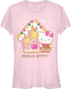 Hello Kitty Junior's Hello Kitty Gingerbread House and Kitty  Graphic T-Shirt