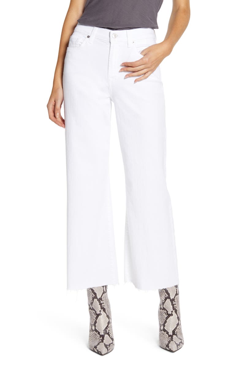7 For All Mankind <sup>®</sup> Alexa High Waist Raw Hem Crop Wide Leg Jeans, Main, color,