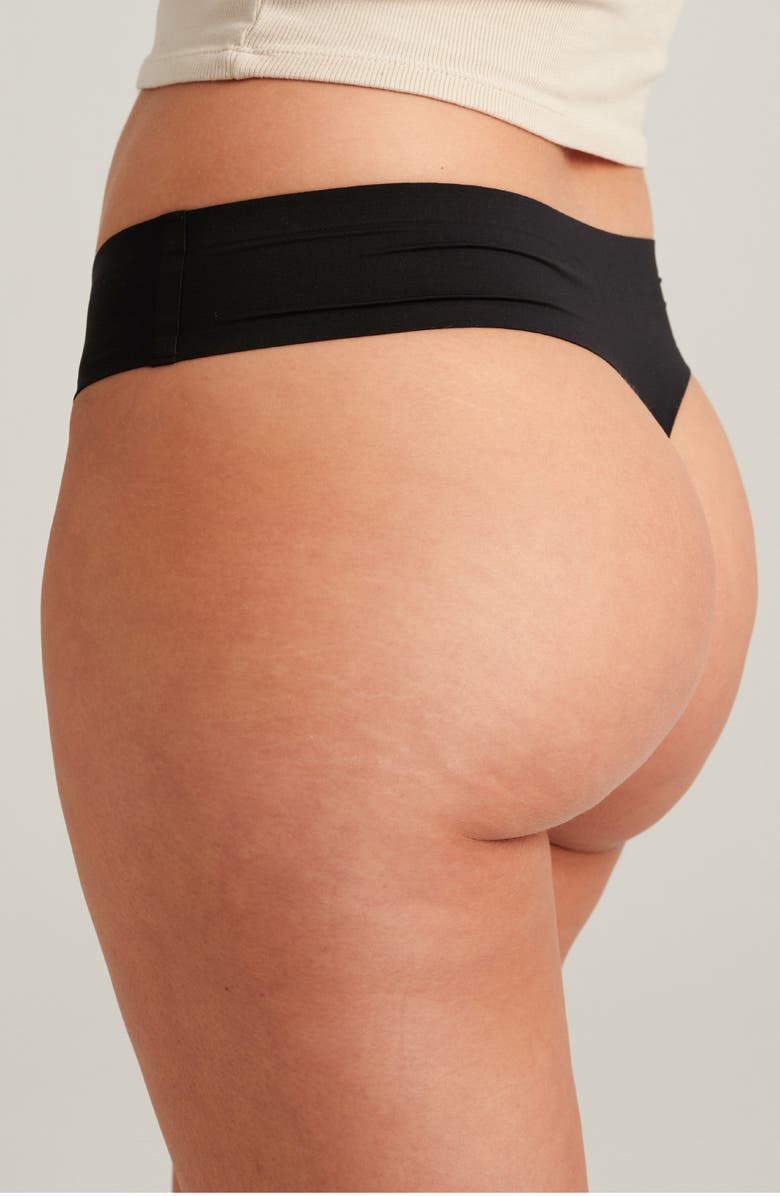 Saalt Seamless Thong, Alternate, color, Black