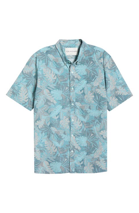 Aero Leaves Short Sleeve Button-Down Shirt