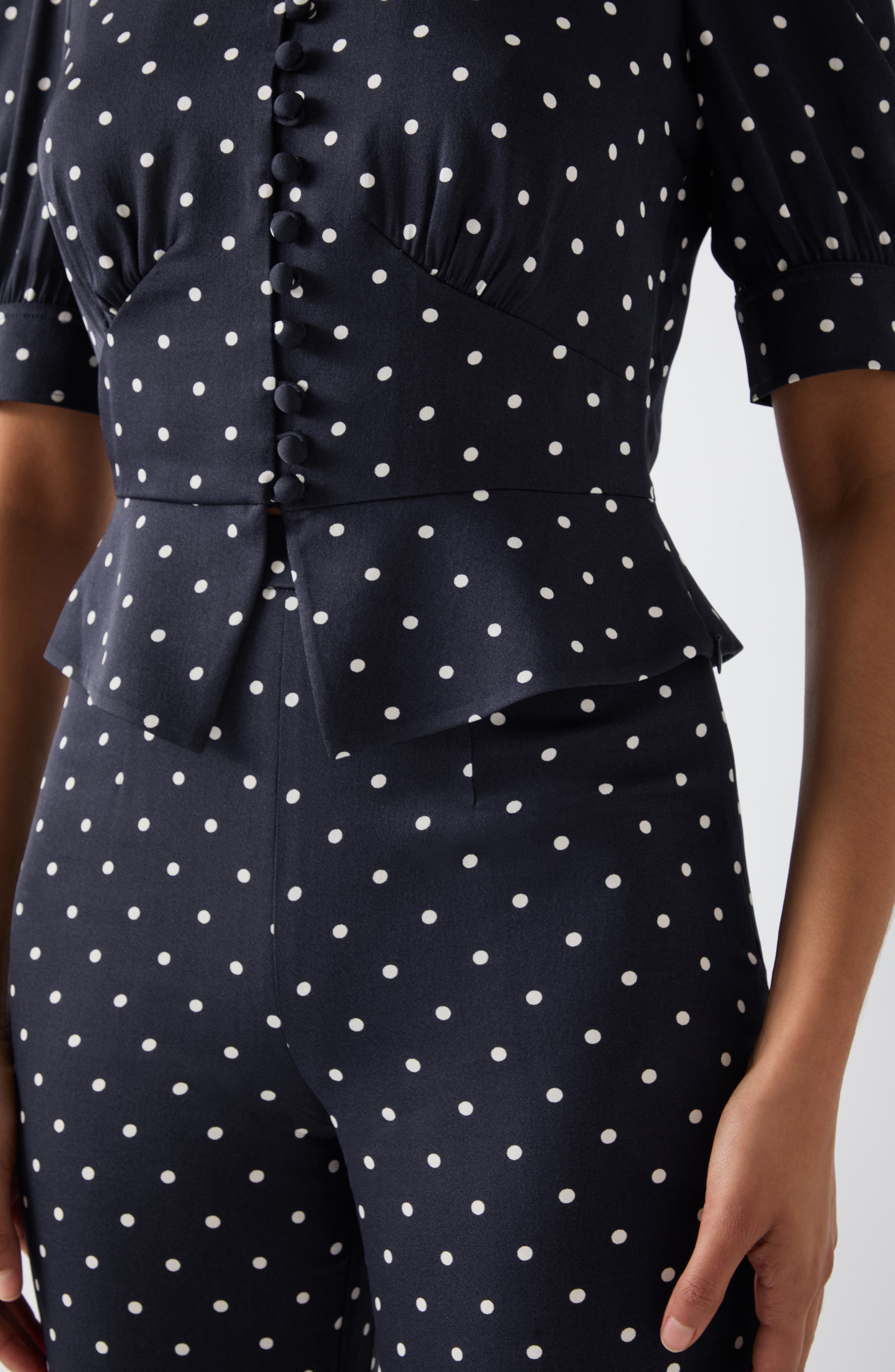 LK Bennett Elsie Polka Dot Flare Pants (Women) | Nordstromrack