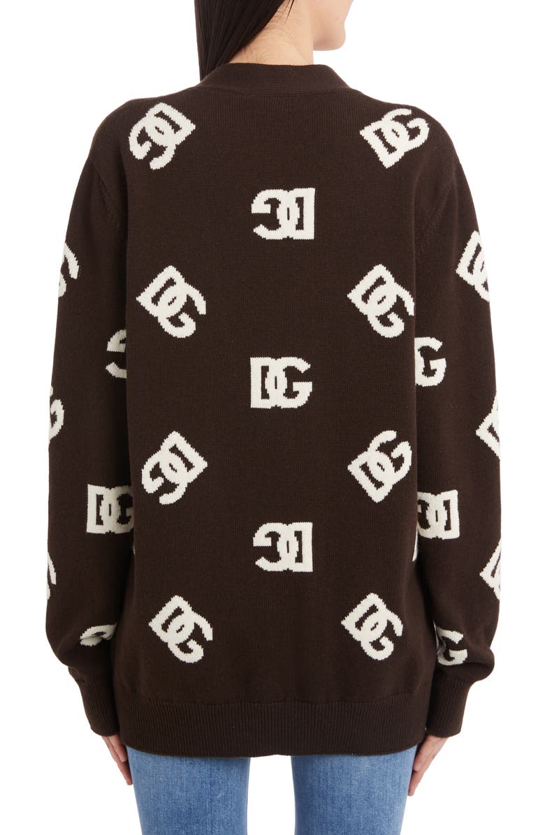Dolce&Gabbana DG Logo Virgin Wool Cardigan, Alternate, color, 