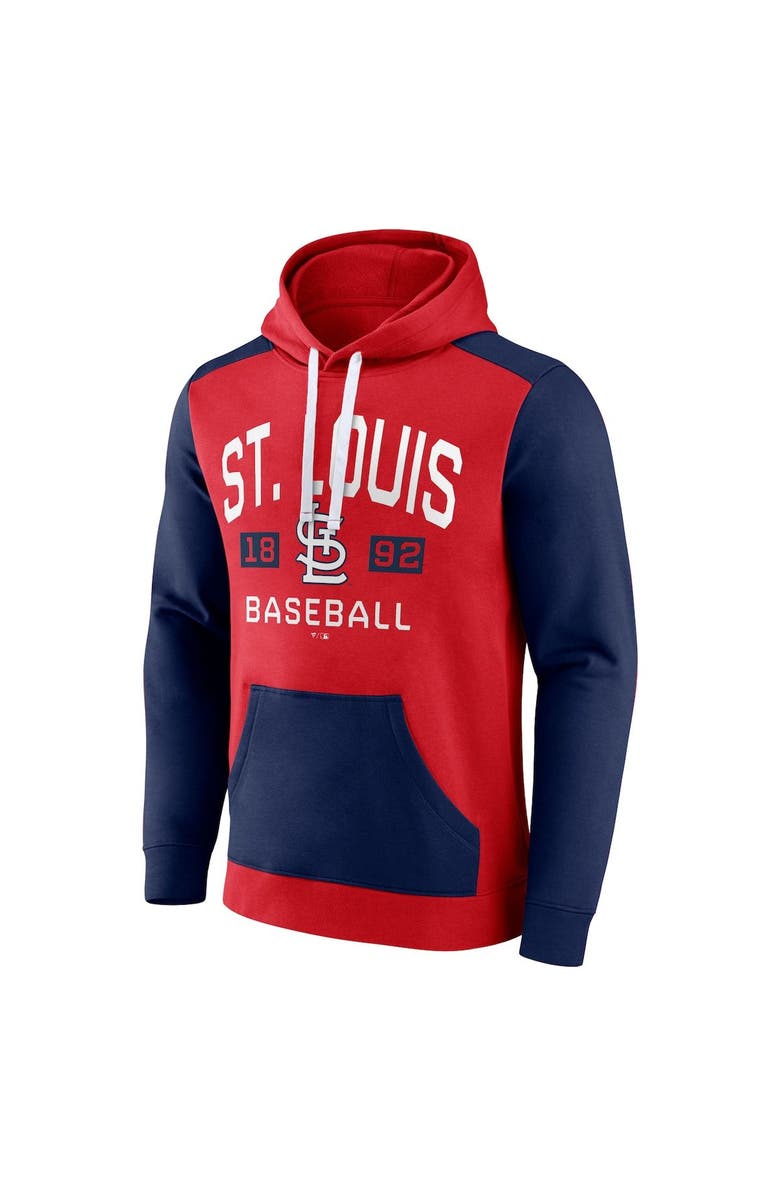FANATICS Men's Fanatics Red/Navy St. Louis Cardinals Chip In Team Pullover Hoodie, Alternate, color, Red
