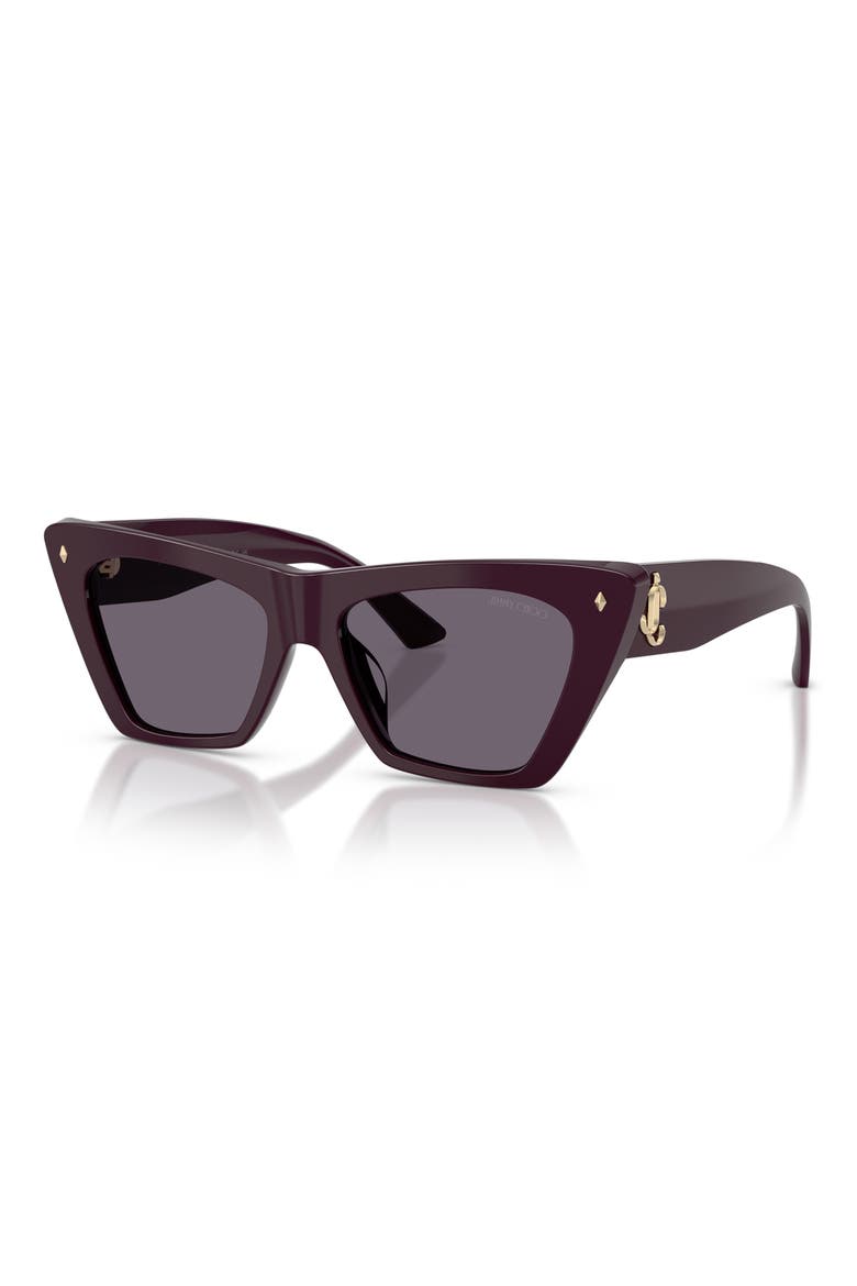 53mm Cat Eye Sunglasses, Alternate, color, PRUNE / VIOLET