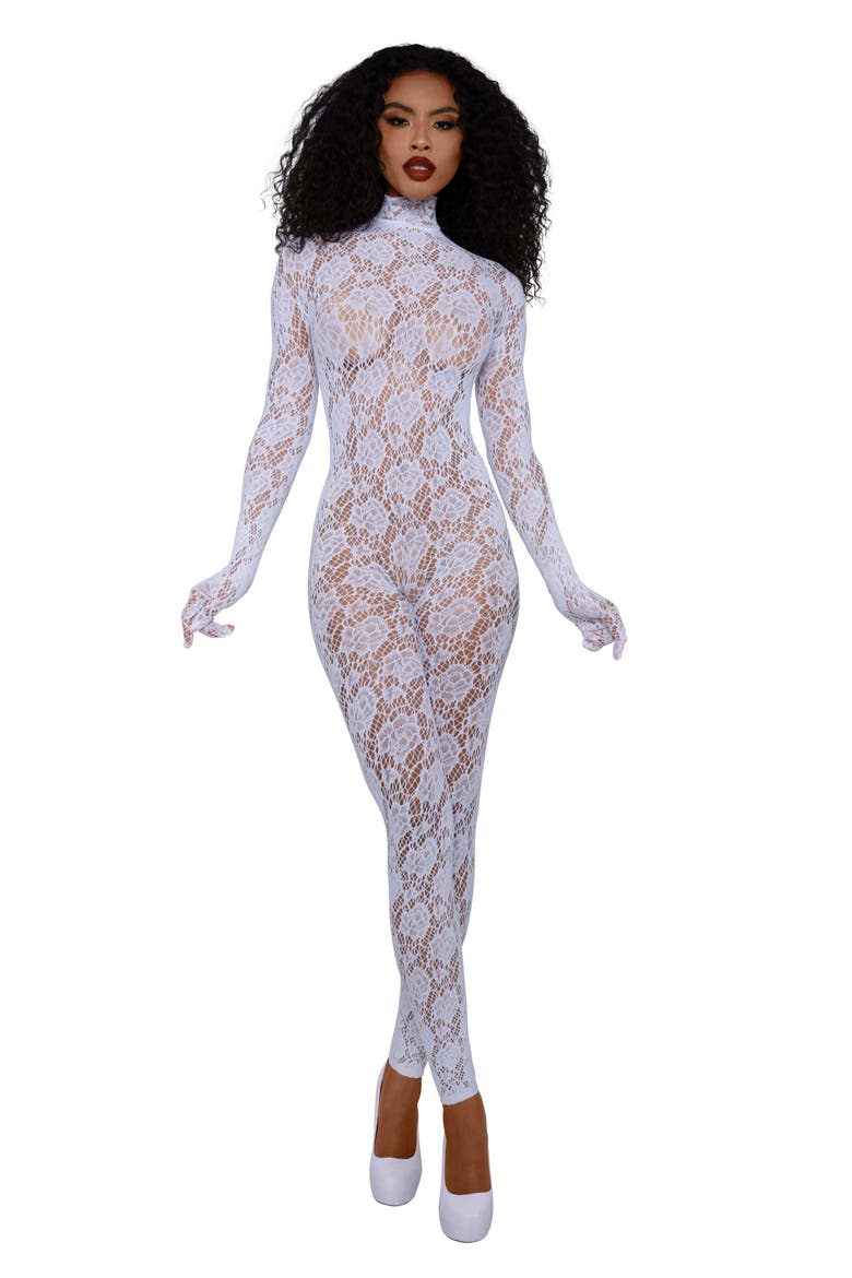 Lace Bodystocking, Main, color, WHITE