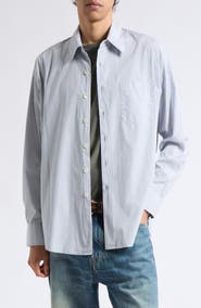 OUR LEGACY Above Pinstripe Super Cotton Poplin Button-Up Shirt