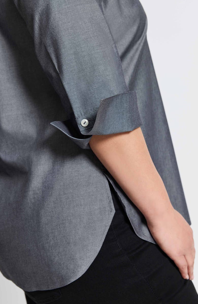 Foxcroft Madison Non-Iron Three-Quarter Sleeve Cotton Button-Up Shirt, Alternate, color, 