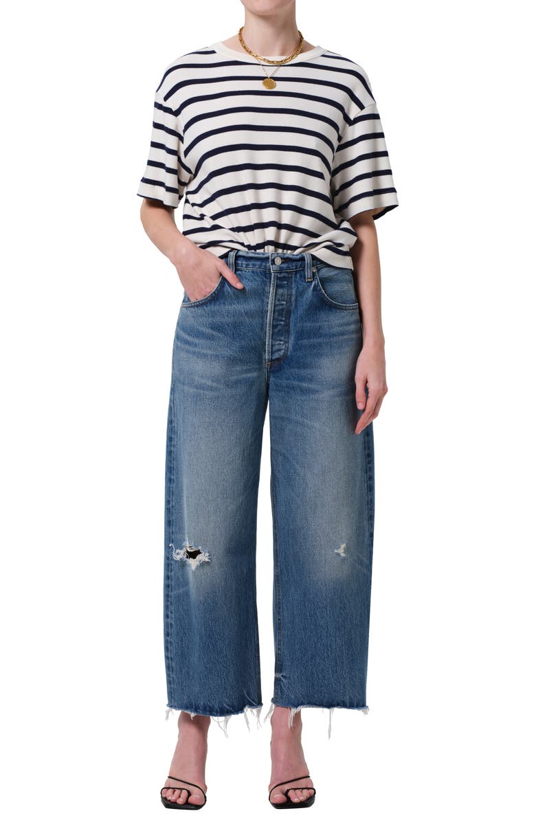 Citizens of Humanity Goldie Stripe Relaxed Fit T-Shirt, Alternate, color, Azure Stripe