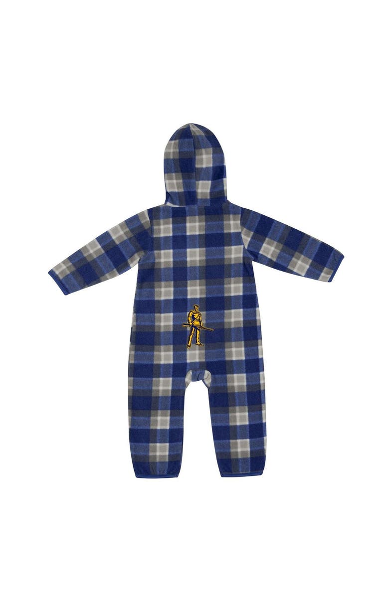 COLOSSEUM Infant Colosseum Navy/Gray West Virginia Mountaineers Farays Plaid Full-Zip Hoodie Jumper, Alternate, color, 