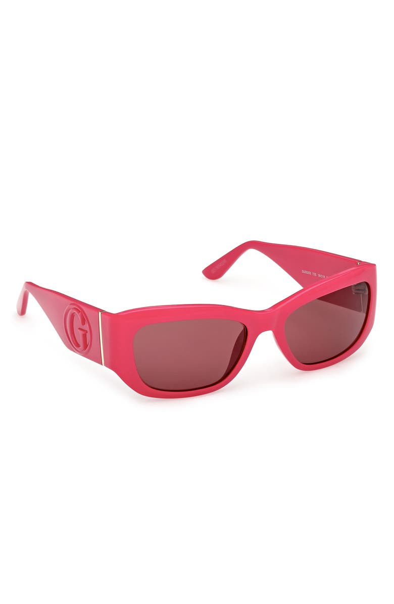 GUESS Rectangular Sunglasses, Alternate, color, Shiny Pink / Bordeaux