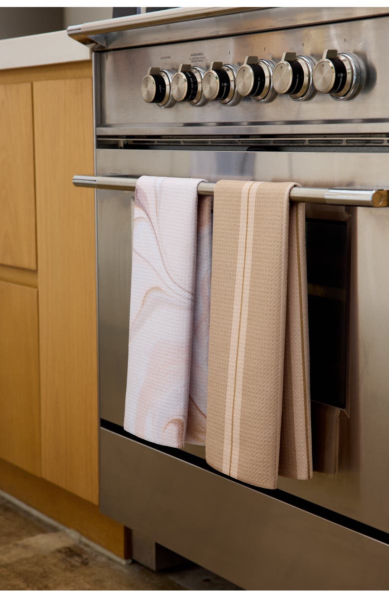 Geometry Kitchen Tea Towel Set, Alternate, color, Choco Mocha