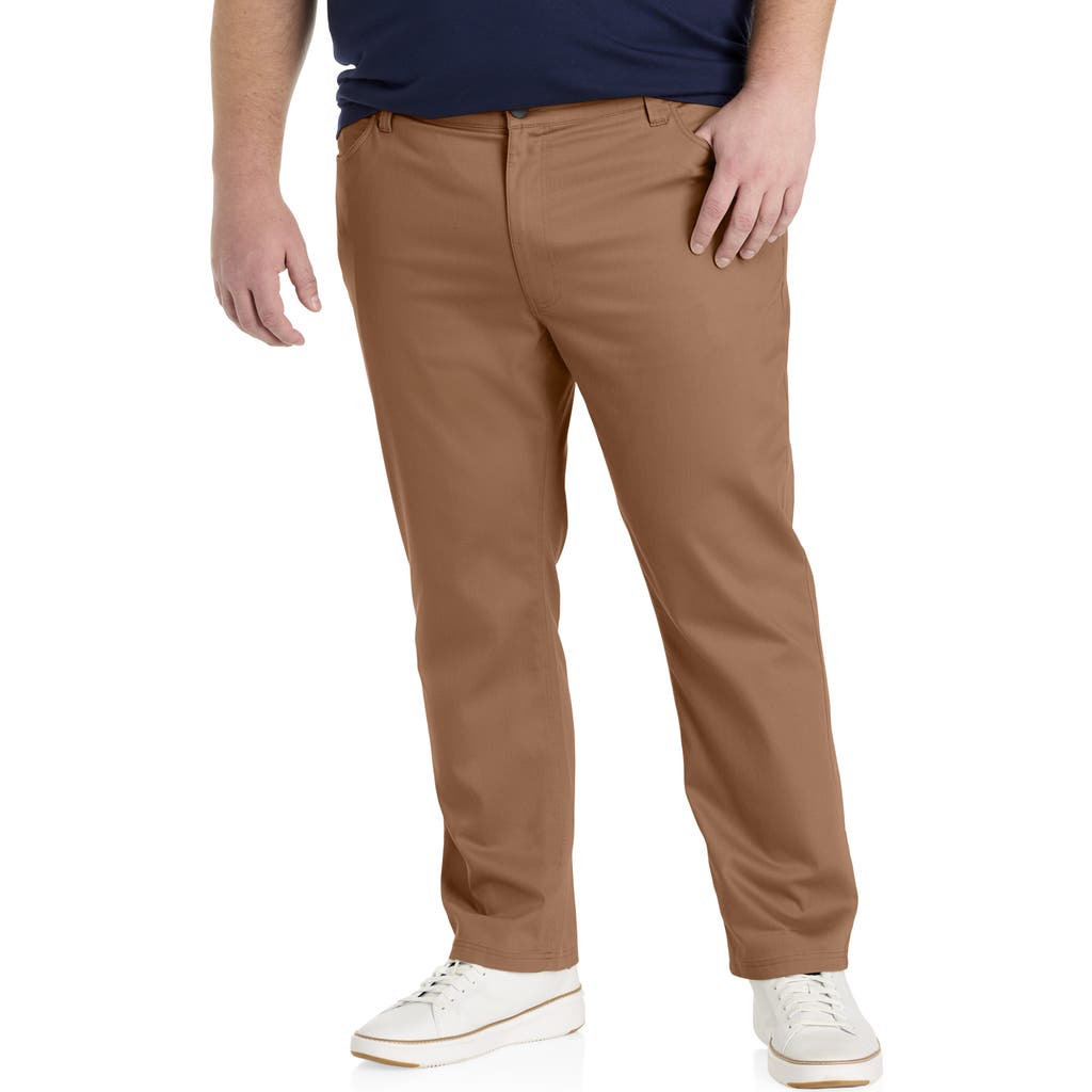 Oak Hill By Dxl Big & Tall Straight Fit 5-pocket Tech Pants In Brown