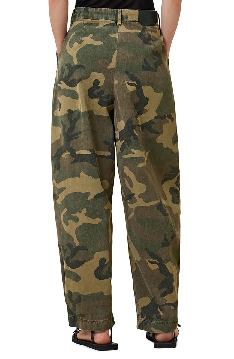 AllSaints Becca Camo Pleated Cotton Trousers, Alternate, color,