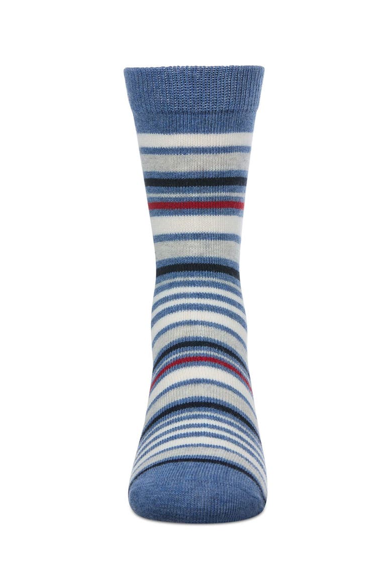 Multi-Stripe Gauge Crew Sock, Alternate, color, Denim Heather