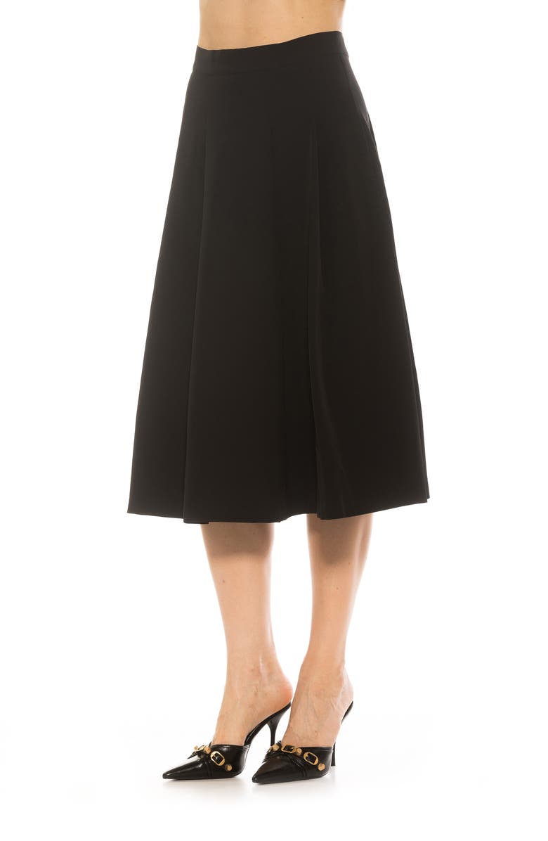 Alexia Admor Illia Pleated Midi Skirt, Alternate, color, Black
