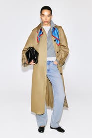 COS Check-Detail Belted Cotton Trench Coat