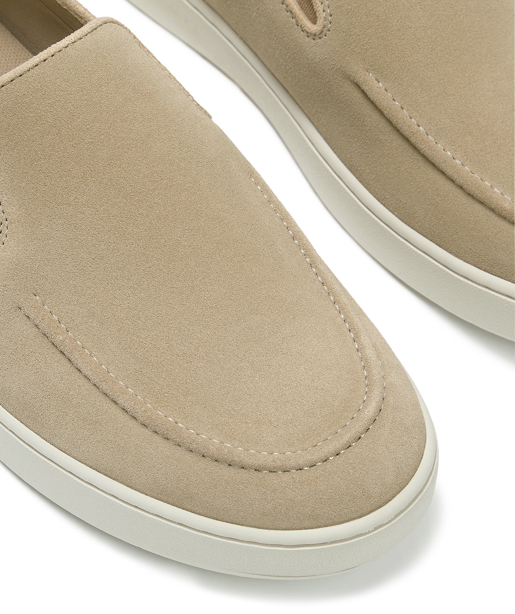 Craft Q Mens Suede Moc Loafer, Alternate, color, Faded Sand