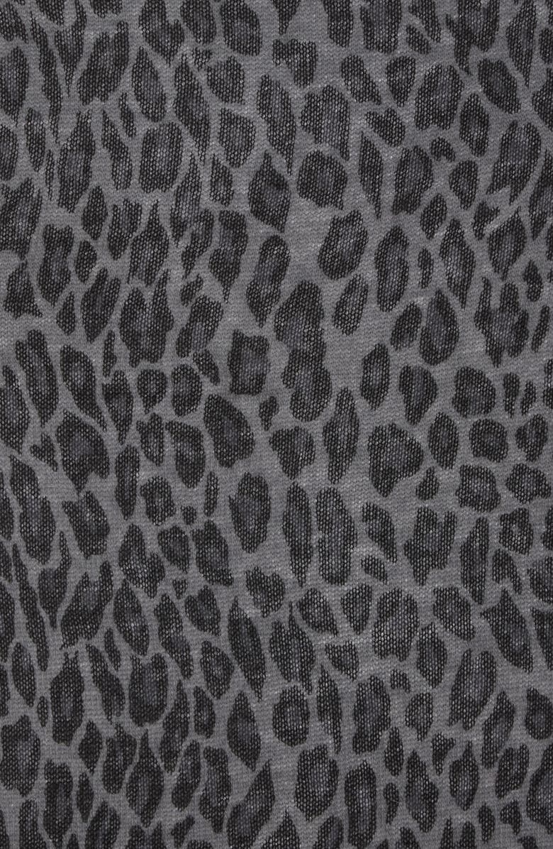 Portolano Leopard Print Wool Blend Scarf, Alternate, color, Grey