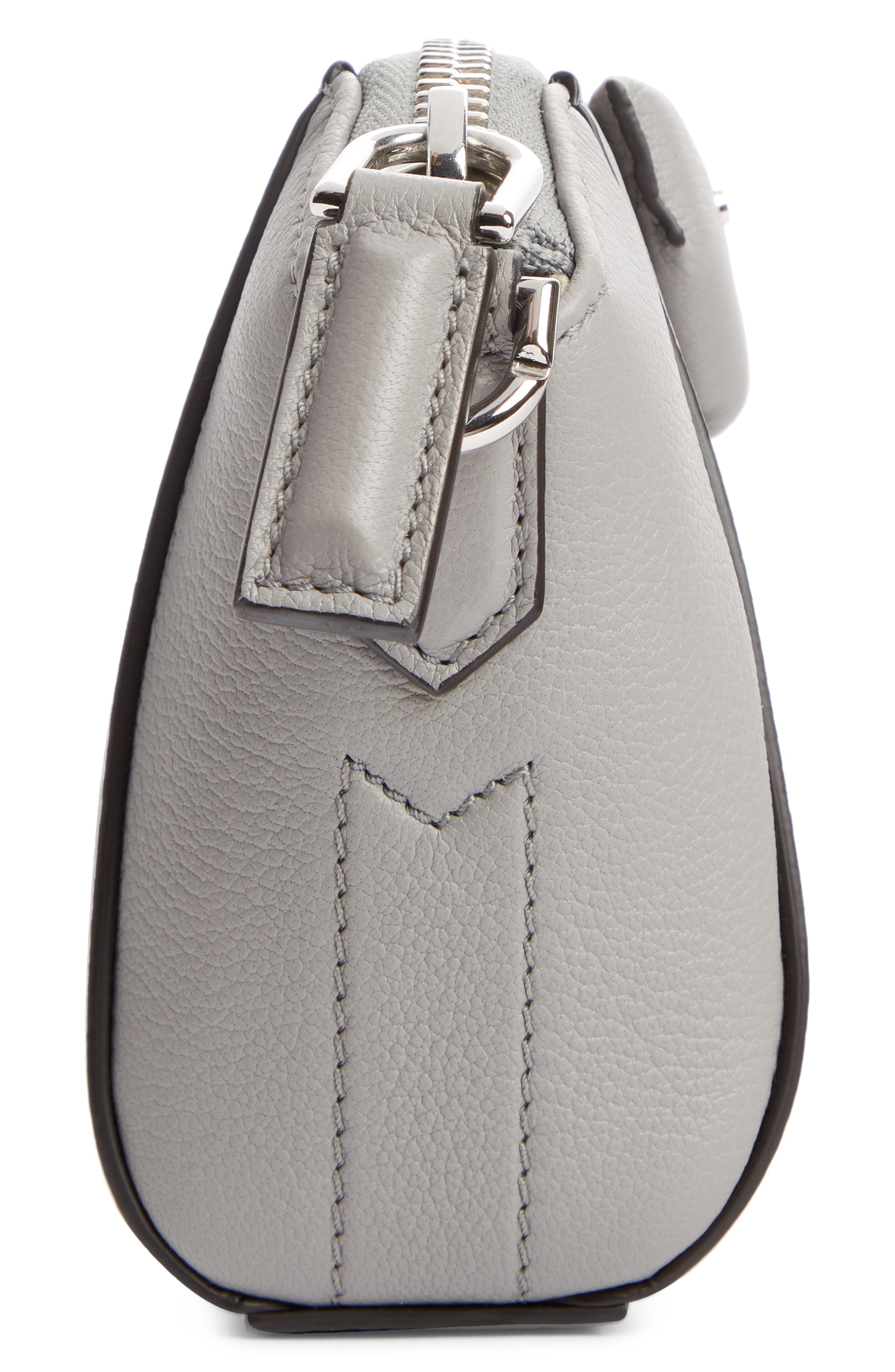 Nano Antigona Sugar Leather Crossbody Bag, Alternate, color, PEARL GREY
