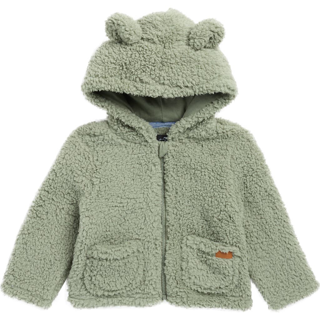7 For All Mankind Faux Shearling Bear Jacket In Green