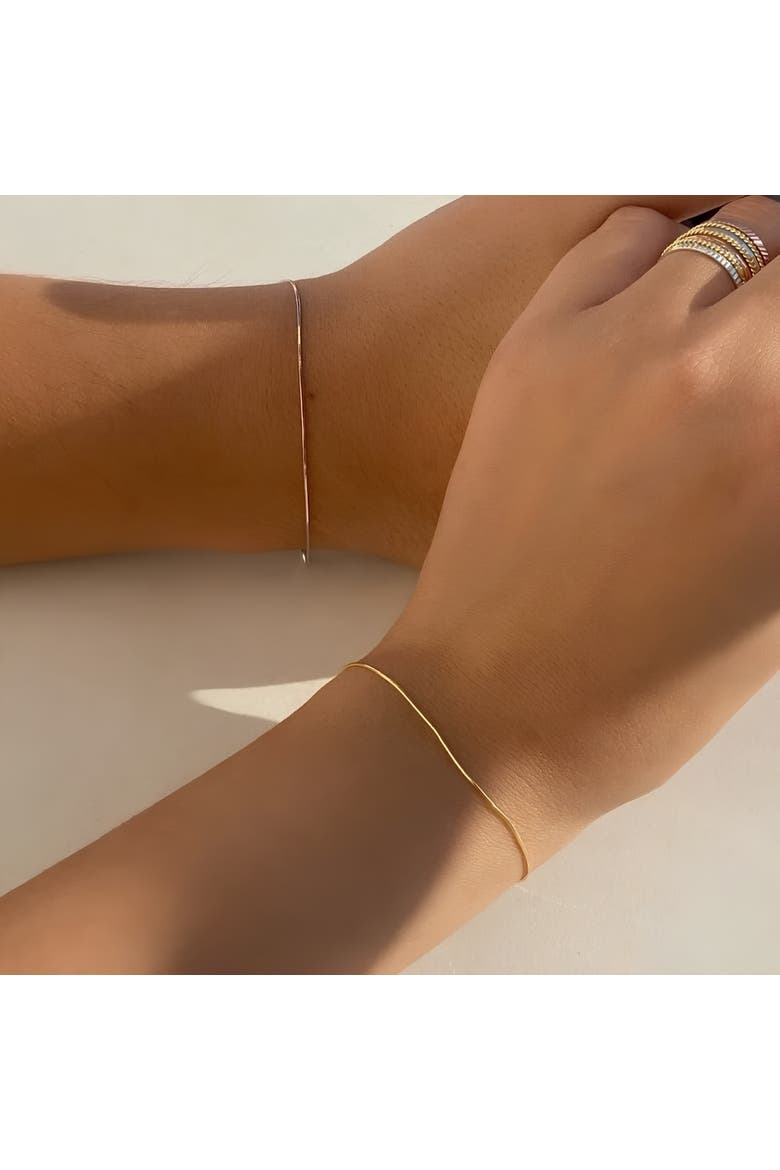 Italian Fine Chain Sterling Silver Bracelet, Alternate, color, Gold