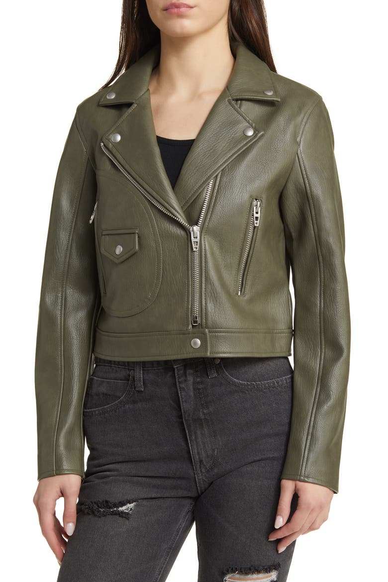 Faux Leather Moto Jacket, Alternate, color, NOT YOUR AVERAGE