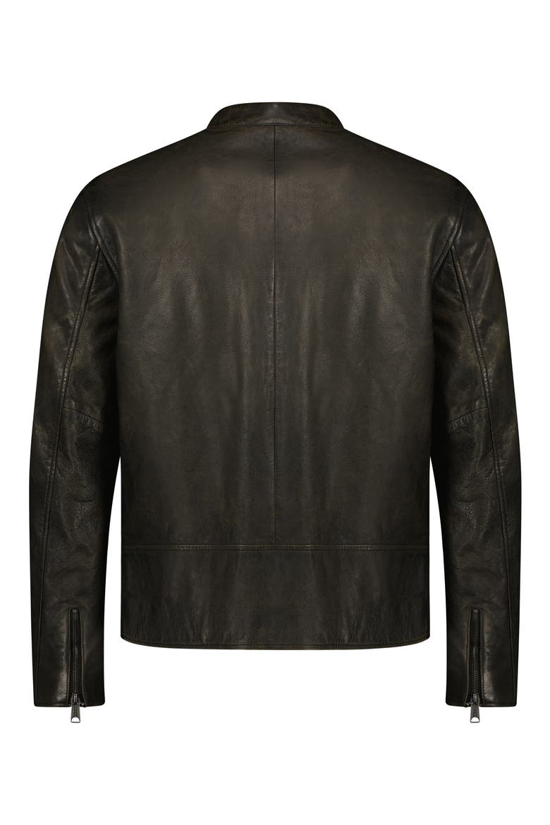 Bonneville Washed Leather Jacket, Alternate, color, WASHED BLACK