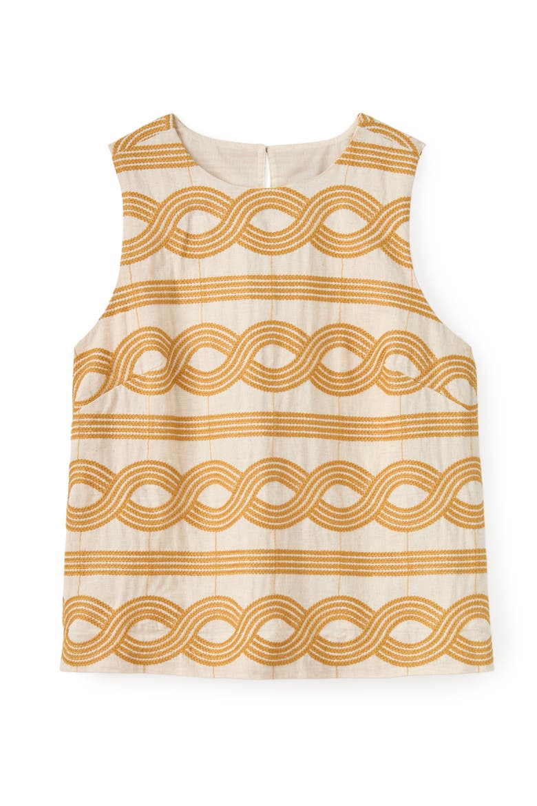 Celeste Embroidered Tank, Main, color, Goldenrod