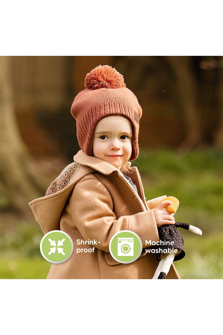 Muff Knitted Beanie, Alternate, color, Blush