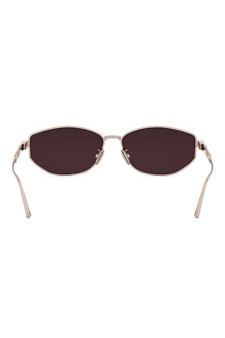 'DiorCannage B1U 57mm Oval Sunglasses, Alternate, color, SHINY ROSE GOLD / BORDEAUX