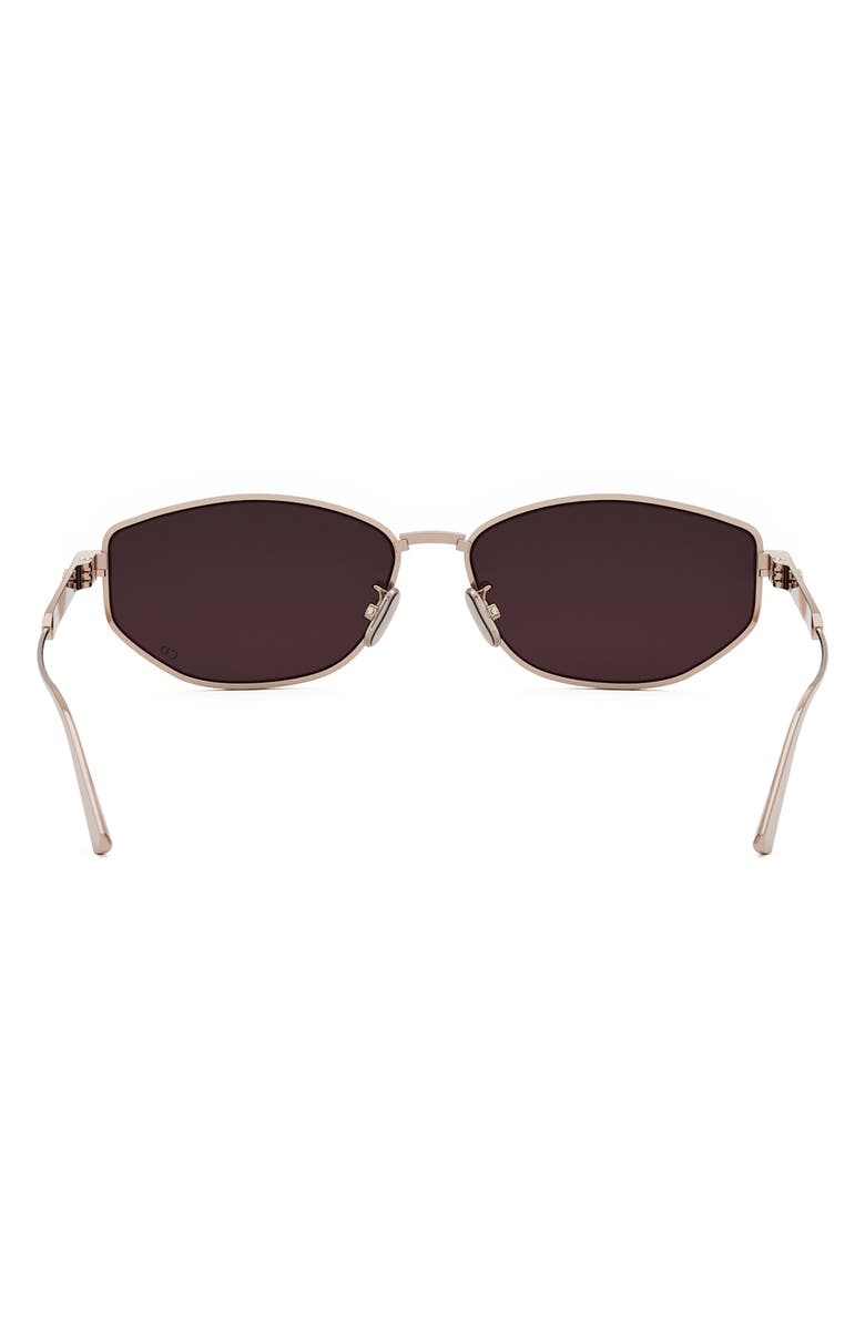DIOR 'DiorCannage B1U 57mm Oval Sunglasses, Alternate, color, Shiny Rose Gold / Bordeaux
