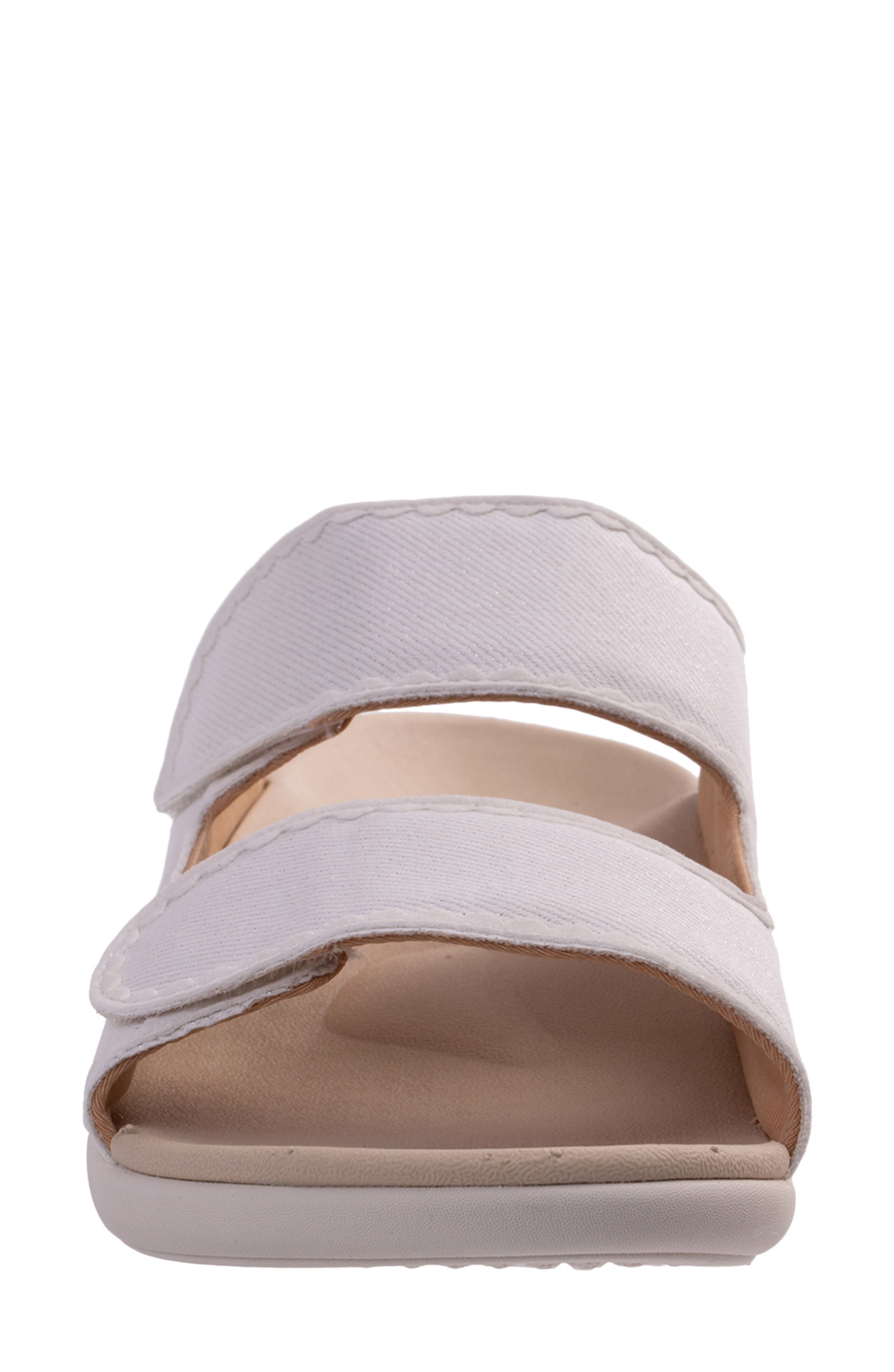 Roma Double Strap Slide Sandal, Alternate, color, WHITE