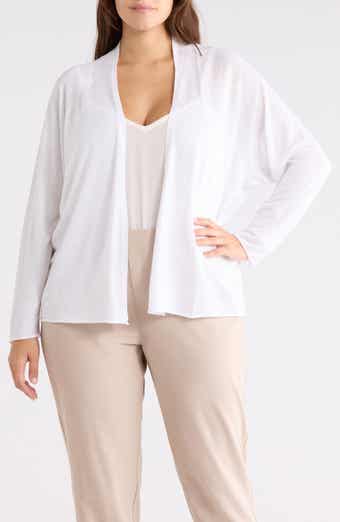 Eileen Fisher Organic Linen & Organic Cotton Open Front Cardigan