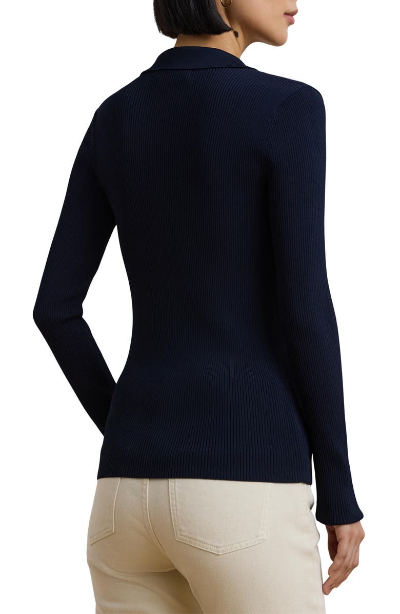 Lauren Ralph Lauren Long Sleeve Johnny Collar Polo Sweater, Alternate, color,