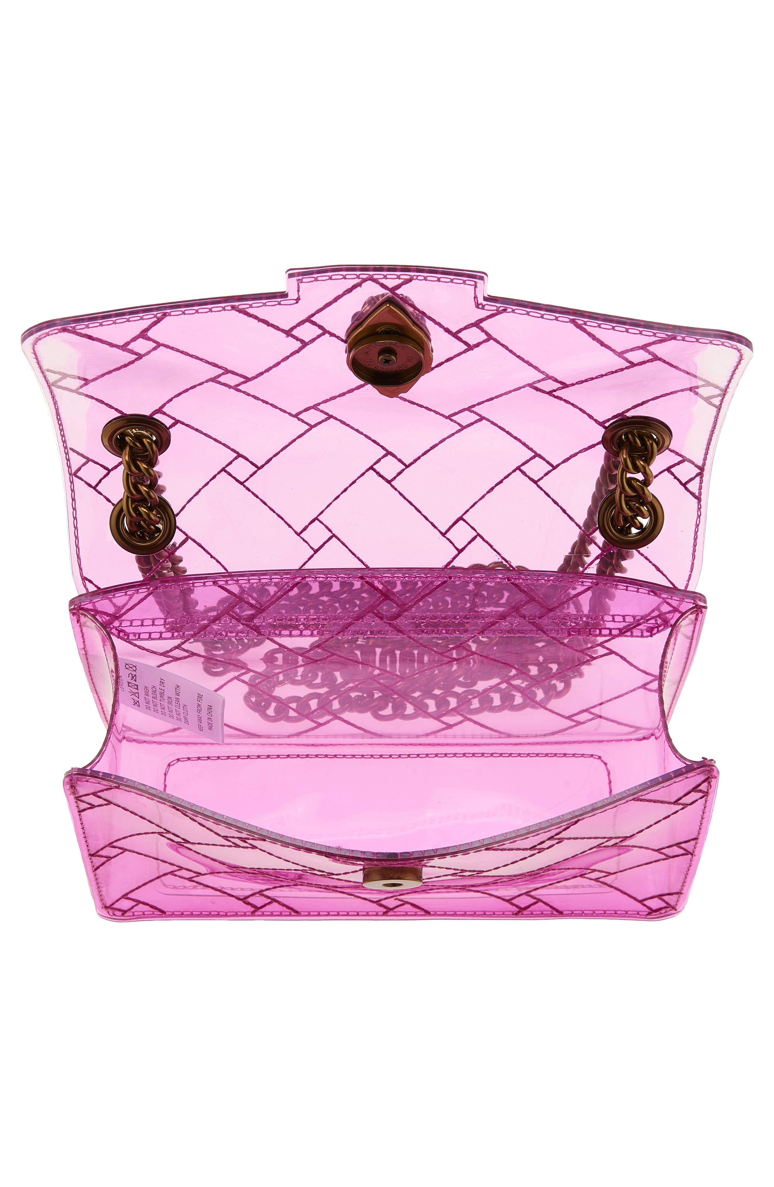 Mini Kensington Vinyl Convertible Clear Crossbody Bag, Alternate, color, BRIGHT PINK