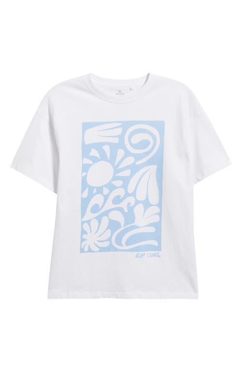 Rip Curl Sunset Surf Heritage Cotton Graphic T-shirt In White