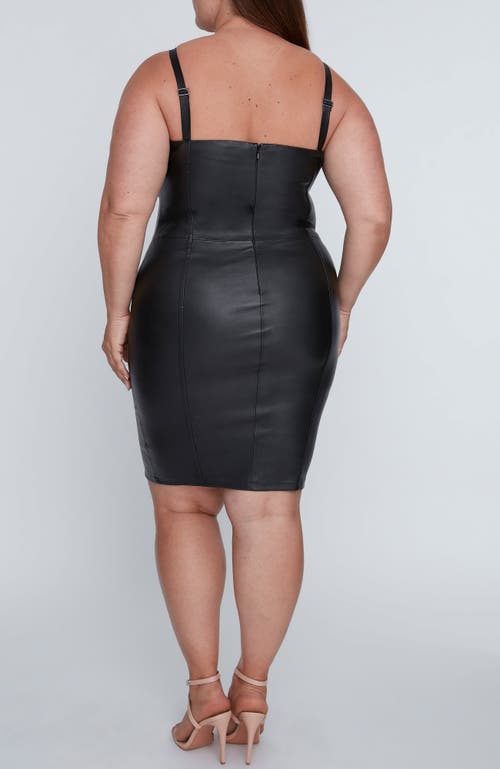 As By Df Revenge Stretch Leather Knee-length Dress In Black