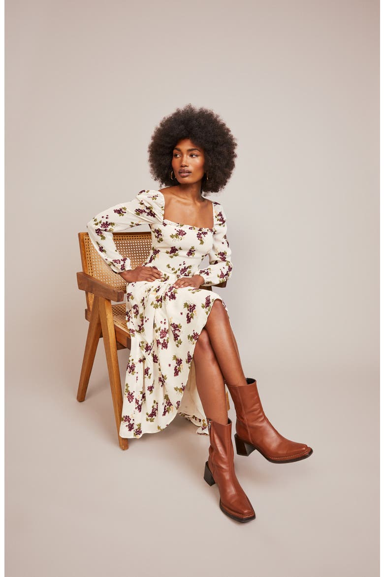 Kellie Long Sleeve Dress, Alternate, color, GRAPEVINE