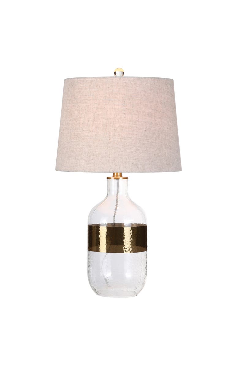 JONATHAN Y Stevens Glass LED Table Lamp, Main, color, Gold/Clear