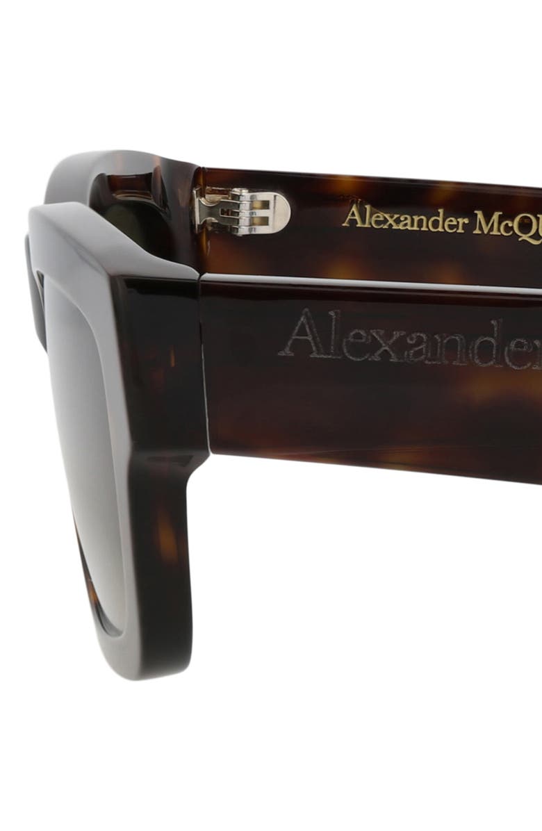 McQueen 56mm Square Sunglasses, Alternate, color, Havana Havana Green