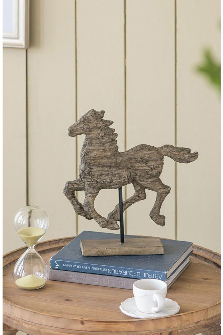 Defiance Spirited Horse Accent Decor, Alternate, color, BROWN