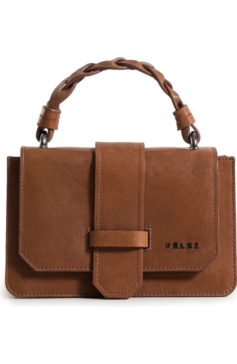 Velez Mini garniel leather bowling bag for women, Main, color, Honey