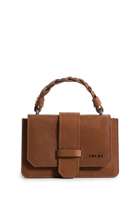 Mini garniel leather bowling bag for women